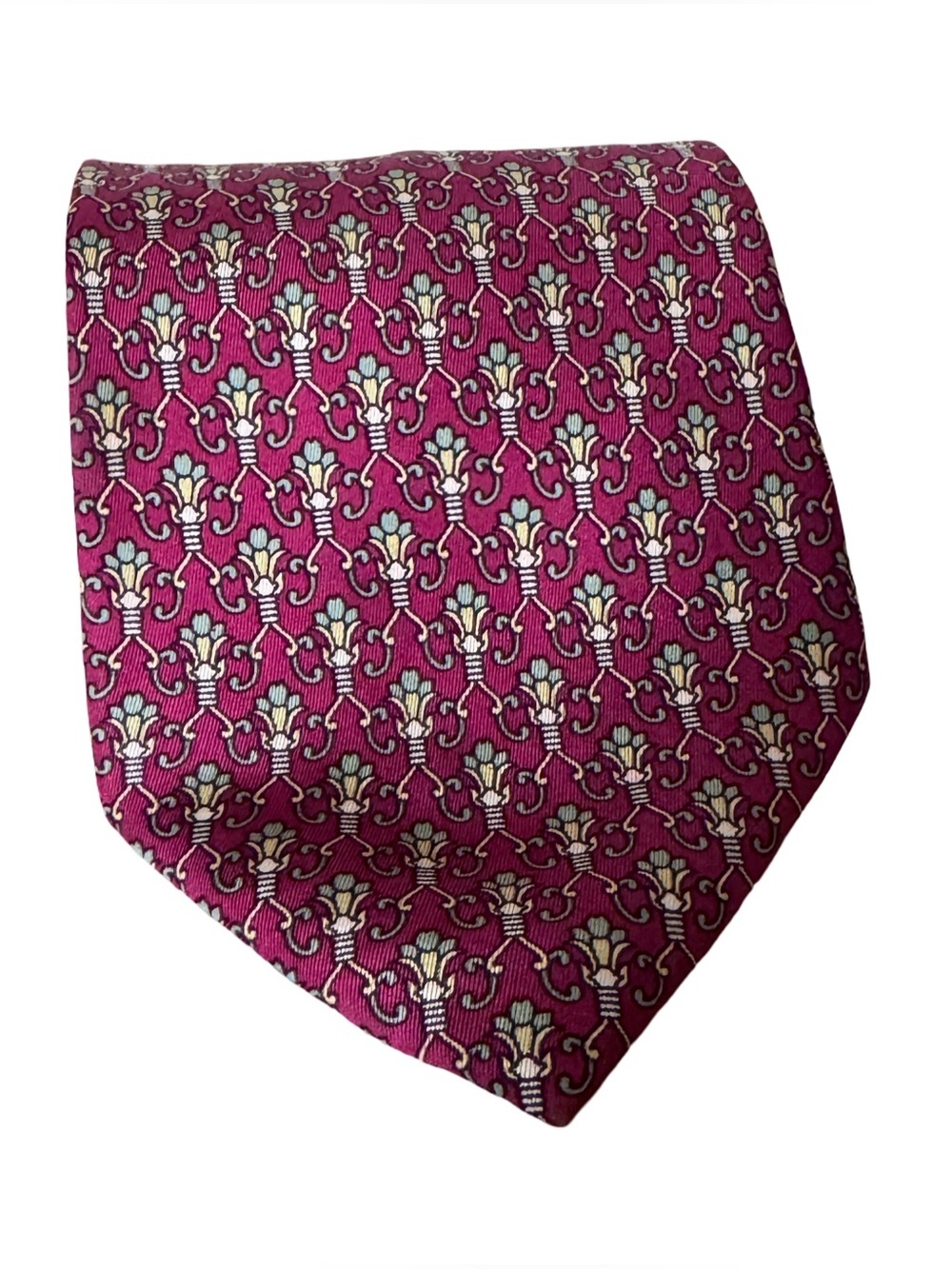 Vintage Christian Dior Monsieur Silk Patterned Necktie